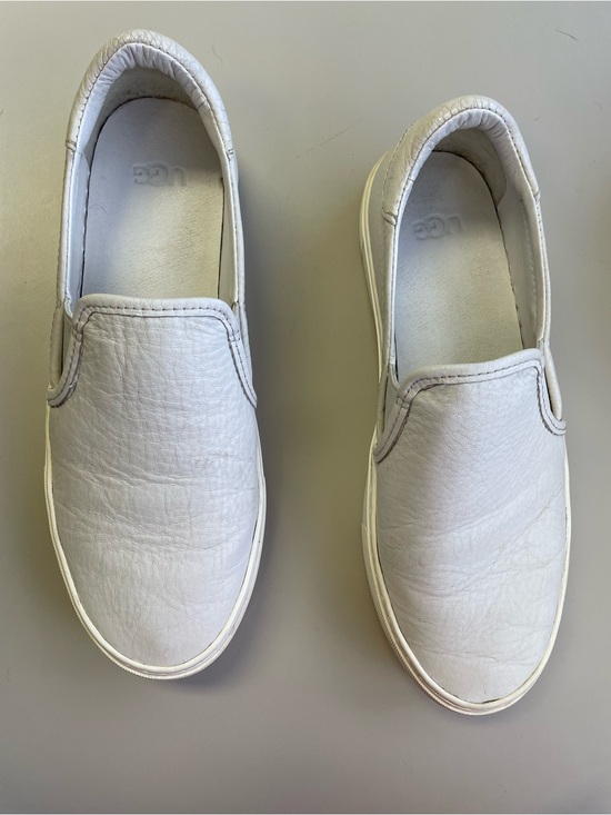 UGG Shoes - UGG White Leather Slip-On Sneakers — Minimal Casual